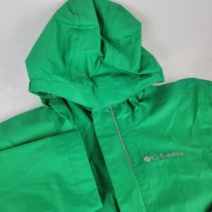 Columbia Kids Green Omni-Tech Hooded Spring Rain Jacket Windbreaker L 14/16 NEW